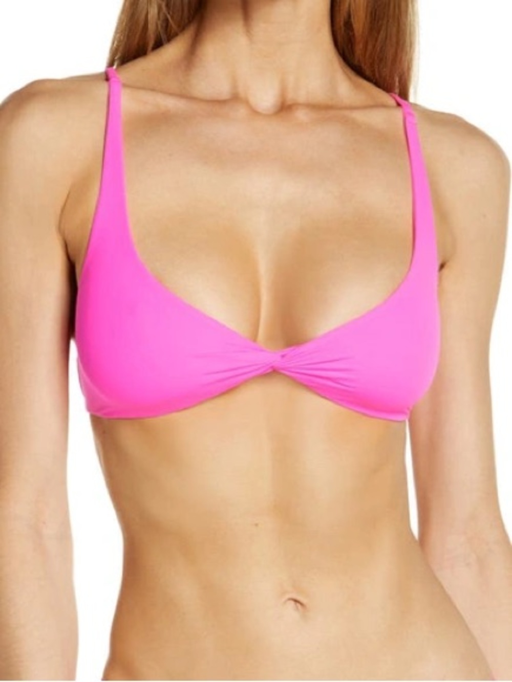 SKIMS Fits Everybody Skimpy Scoop Bralette Neon Orchid Pink Twist Front Bra Sz S